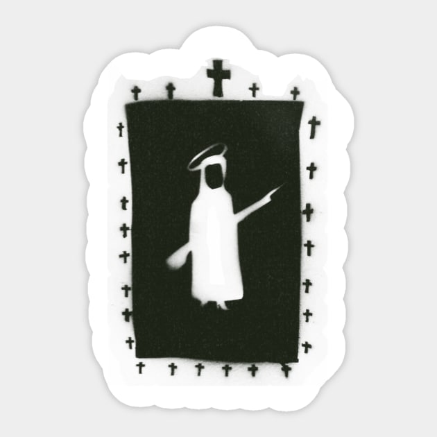 Goth Rock Nun Crucifix Sticker by Evan Derian